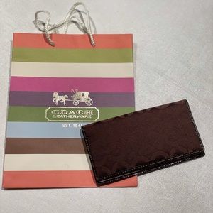 Coach checkbook holder with monogram C print